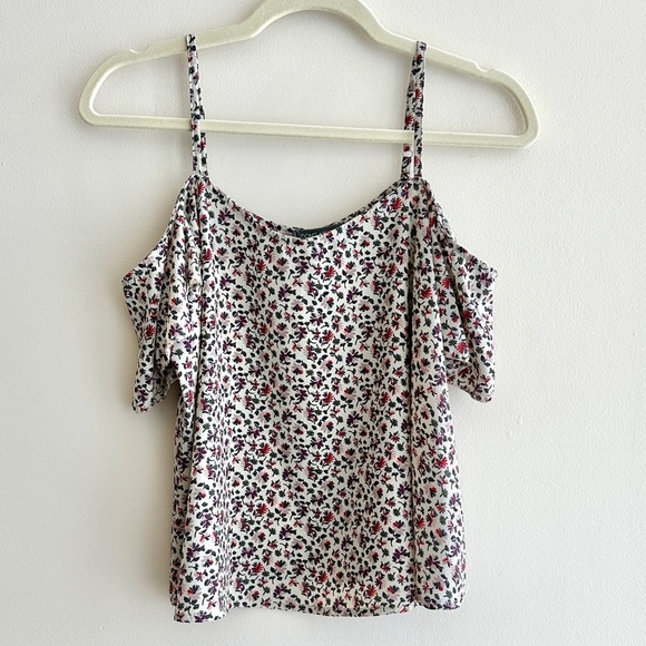 Don’t Ask Why Floral Print Cold Shoulder Flowy Women's Top, One Size - Picture 2 of 16